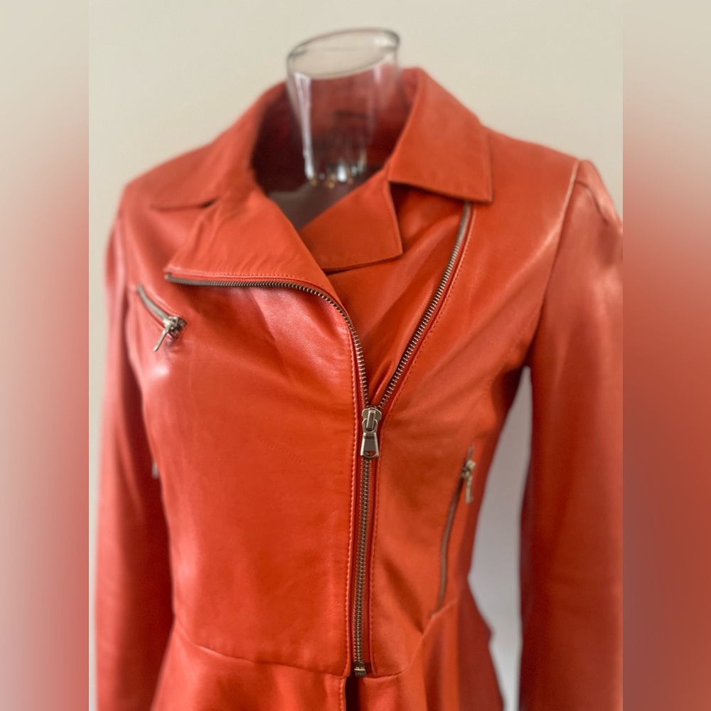 Danier Burnt Orange Leather Jacket - Picture 2 of 8